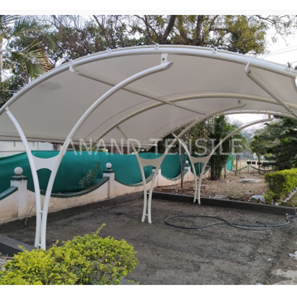 Tensile canopy over hospital patient drop-off area in Pune