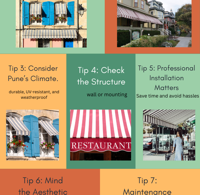 Infographic on awning